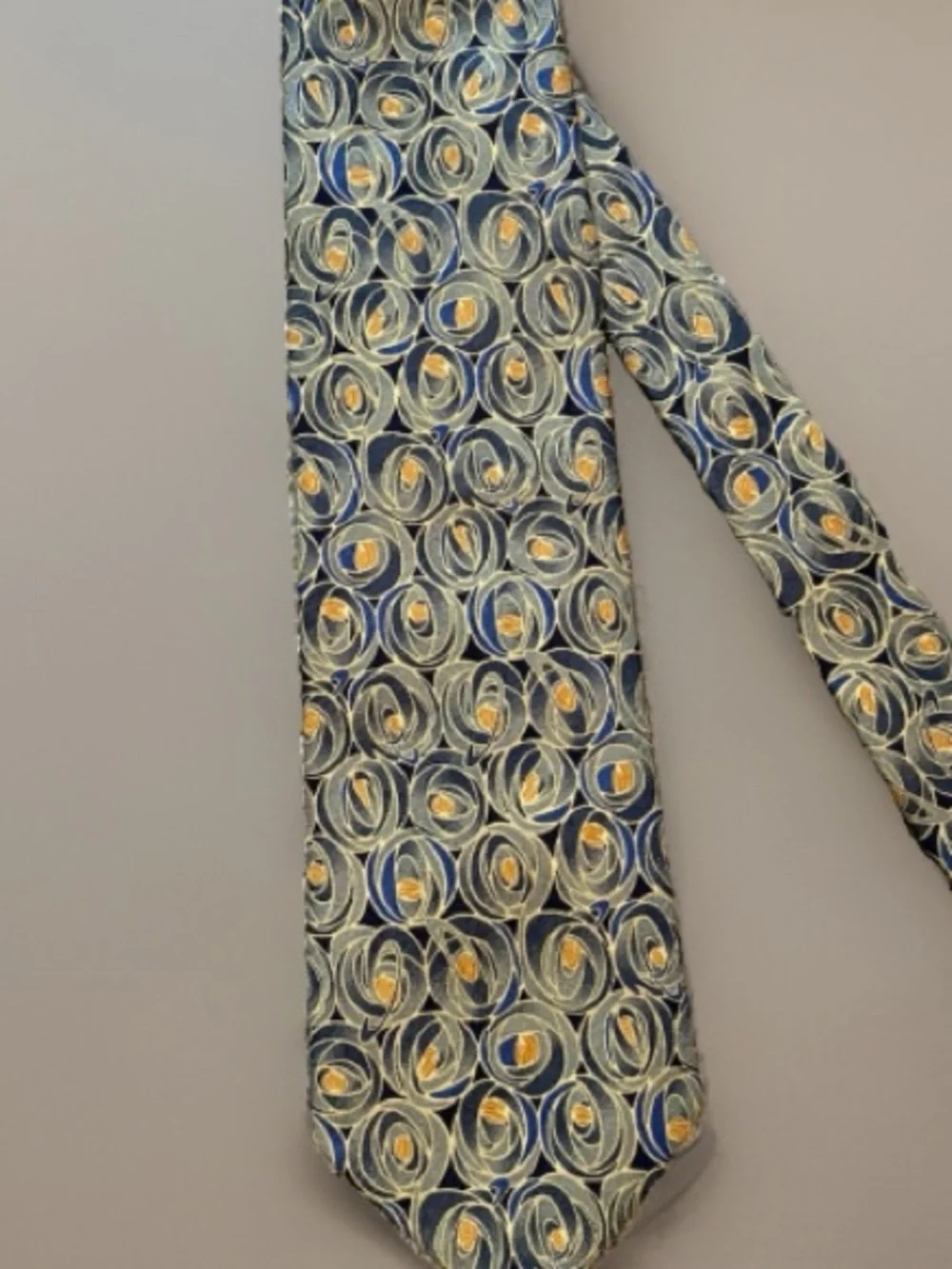 Boxelder Charles Rennie Mackintosh Silk Tie Rose Teardrop Blue Gold Art Nouveau